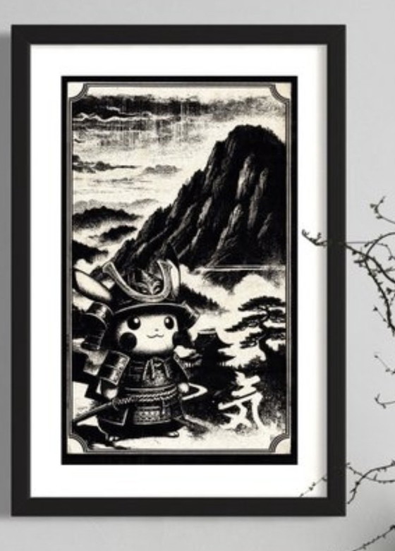 Image 1 of Kunstwerk Pikachu (Pokemon) Journing to te rising sun