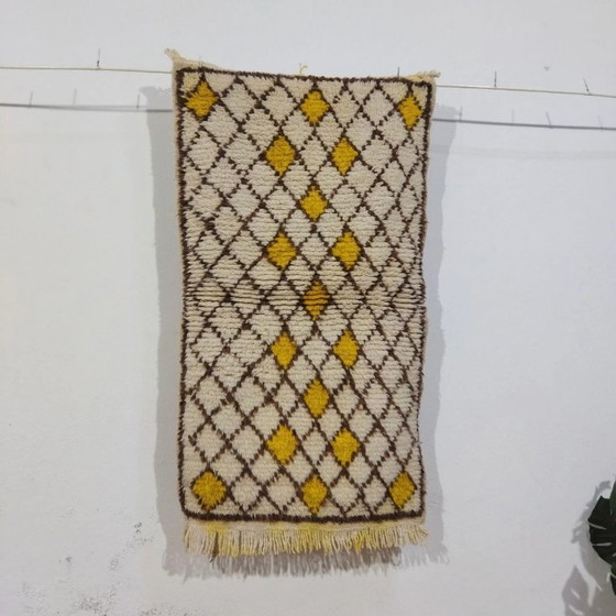 Image 1 of Moroccan Wool Mat (Small) – 100% Wool Boho Style Handwoven (113 × 63 cm)