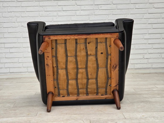 Image 1 of Dänischer Sessel aus den 1960er Jahren von Aage Christensen, Möbelleder.