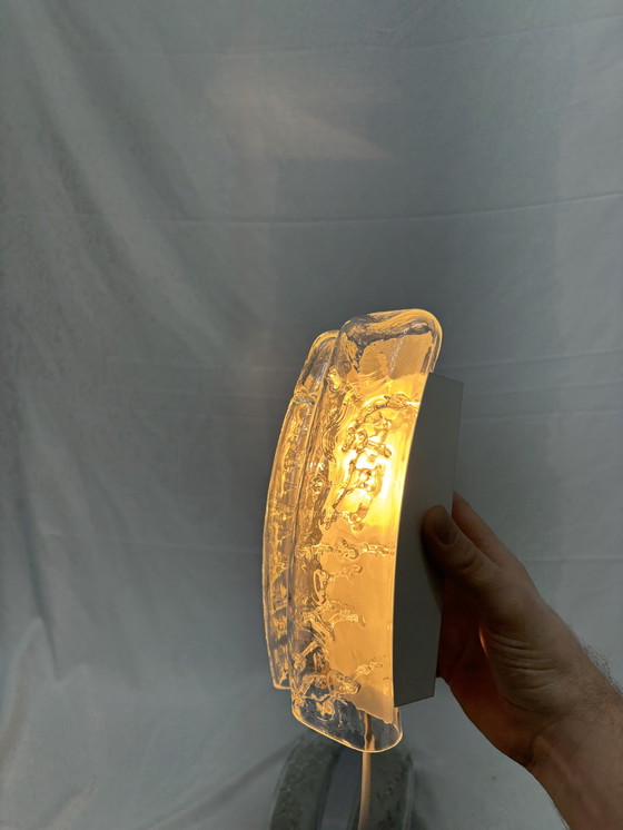 Image 1 of Set van 2 vintage Doria Leuchten ijsglas wandlampen jaren 60