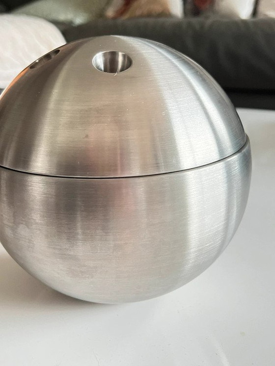 Image 1 of Vintage Ice Bucket Bowling Ball Chrome - 70's