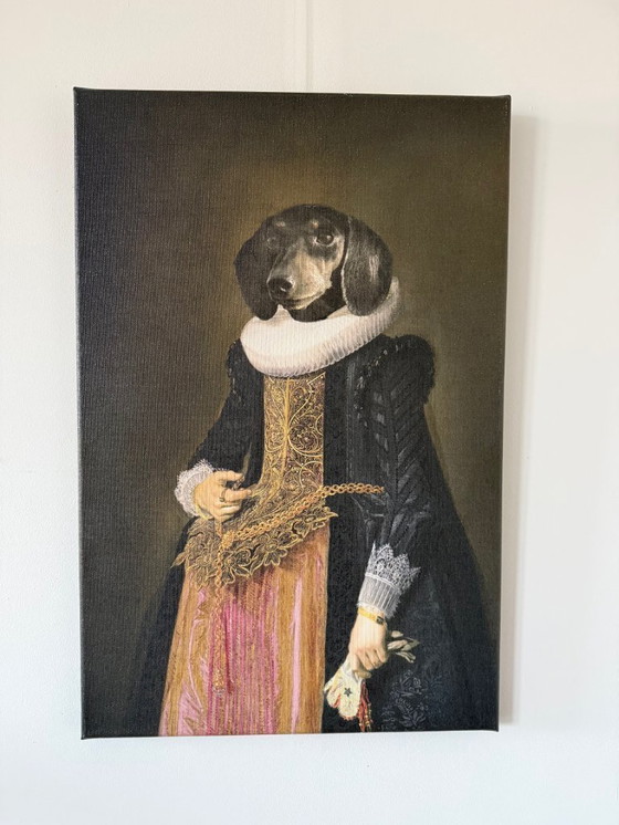 Image 1 of 8 retratos de perros en lienzo