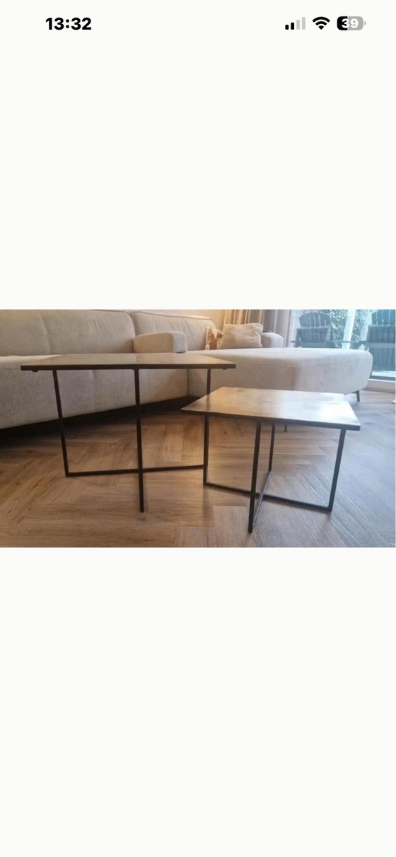 Image 1 of Set di 3 tavolini da caffè di lusso Richmond Interiors! Ottone dorato.
