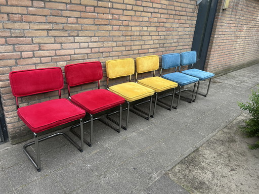 6 Rib Fabric Chairs with Chrome Tube Frame