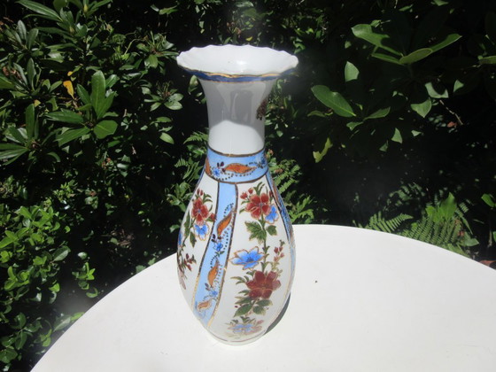 Image 1 of Chinese Vase Enameled with Maker's Mark 26 cm Tall, mid century modern