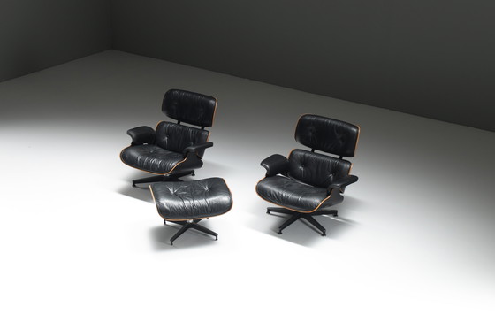 Image 1 of Vintage Eames Lounge Chairs & Ottoman 1971 - Ray & Charles Eames - Herman Miller
