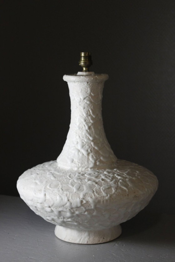 Image 1 of Large 42cm vintage brutalist ceramic lamp base from West Germany, 1960s