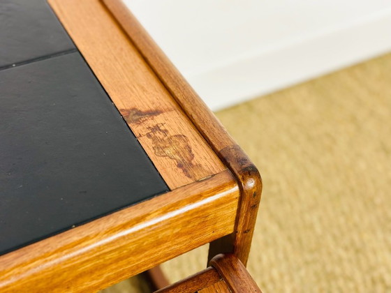 Image 1 of Skandinavische Satztische aus Teakholz und schwarzer Keramik, 1960