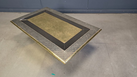 Image 1 of Gony Nava etched brass coffee table, 1970s