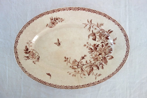 Image 1 of 2 piatti da portata in terracotta Gien, modello May, circa 1900