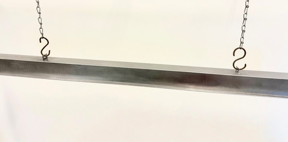 Image 1 of Industrial Polished  Hanging Tube Light, 1970s