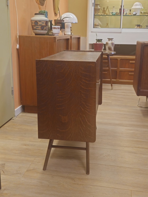 Image 1 of Platine vinyle vintage compacte, petit buffet, petit meuble audio pour salle de bain, mobilier de salle de bain