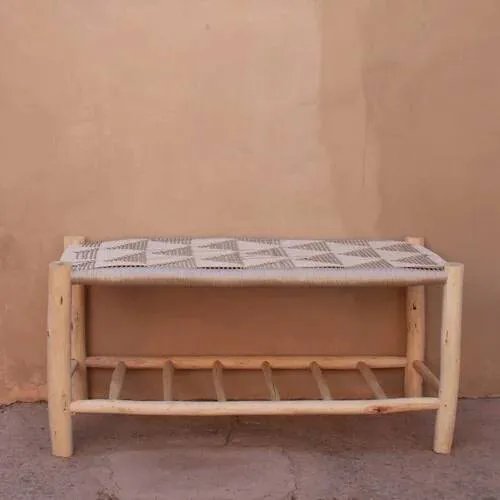Braided bench with shelf – Benches, Wood, Bohemian (photo 2 of 4)