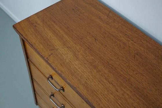 Image 1 of Botiquín industrial holandés de haya, mediados del siglo XX