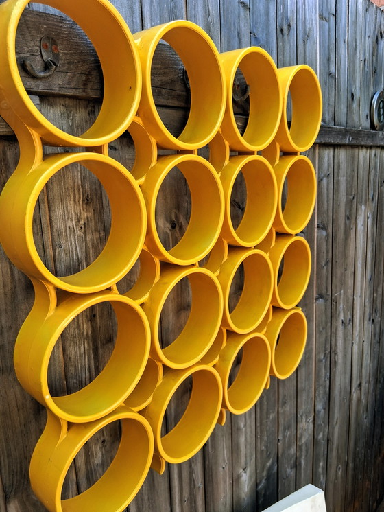 Image 1 of Décoration murale panneau mural panneau mural space age 70s yellow