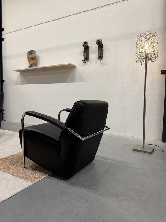 Image 1 of Leolux Scylla fauteuil zwart Noli leer