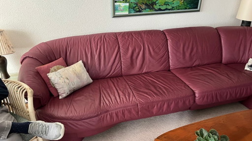 Sofá esquinero de cuero de 7 piezas muy espacioso