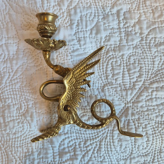 Coppia di portacandele con draghi alati – Stile Napoleone III – Metal (photo 5 of 13)