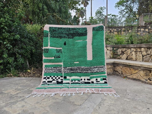 Alfombra verde hecha a mano de 300x300 cm. – vloerkleden en tapijten, Wool