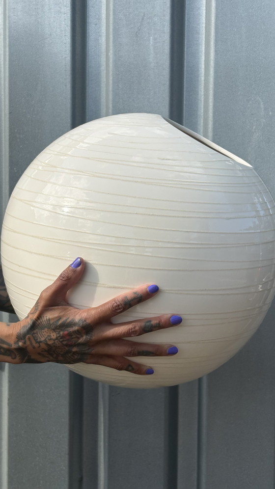 Image 1 of Ikea design large ceramic round floor spherical vase sand cream