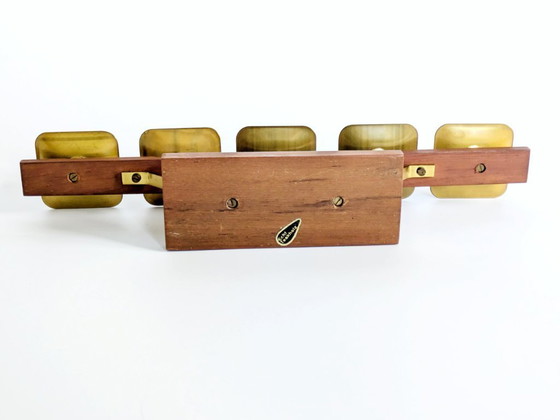 Image 1 of Midcentury Teak and Brass Candelabra for 5 candles | Germany, 1960s
