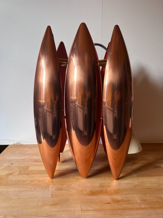 Classico del design originale Jo Hammerborg 'Kastor' (1969) – Fog & Mørup, Lampade a sospensione, Rame, Ottone (photo 7 of 7)