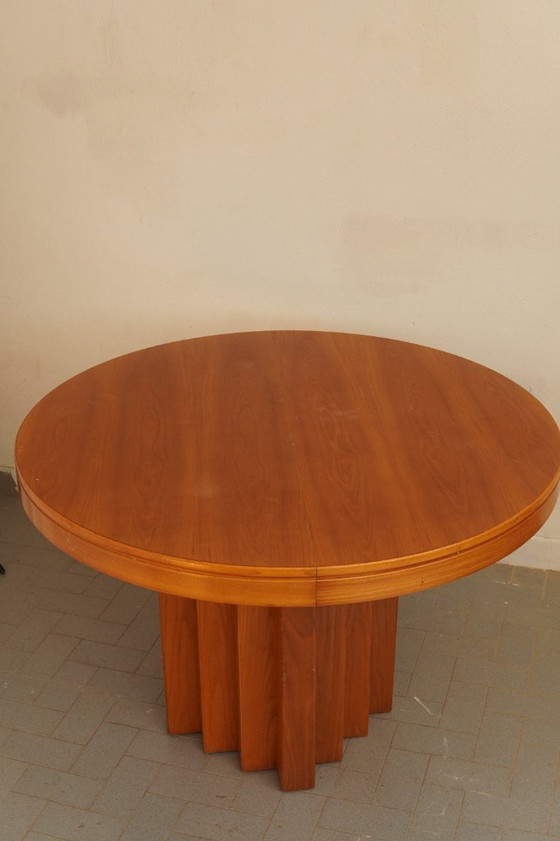 Image 1 of An exceptional Italian brutalist dining table in solid oak