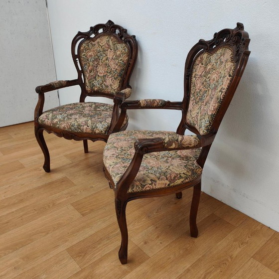Set di sedie e poltrone vintage francesi Luigi XV Gobelin – Textile (photo 4 of 20)