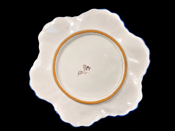 Image 1 of Vintage French Oyster Plate 12X – Moustiers Style (ca. 1940)
