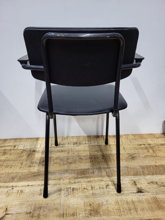 Image 1 of 1x sedia Gispen 1235, similpelle nera