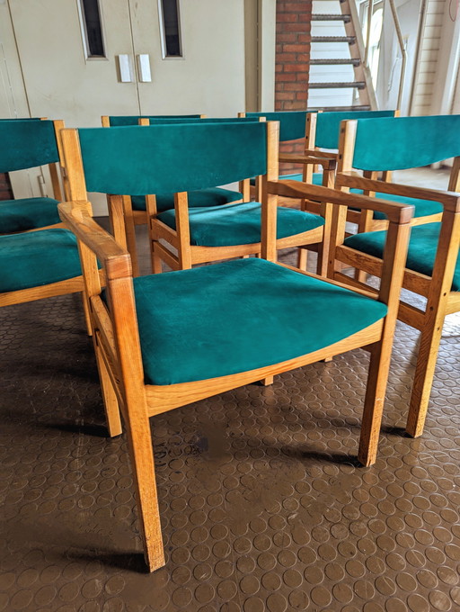 Ensemble de 8 chaises en chêne, Danemark