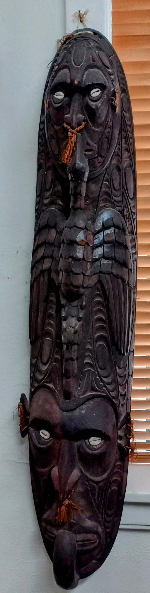 Oceanië, houten schild, 100 x 22 cm