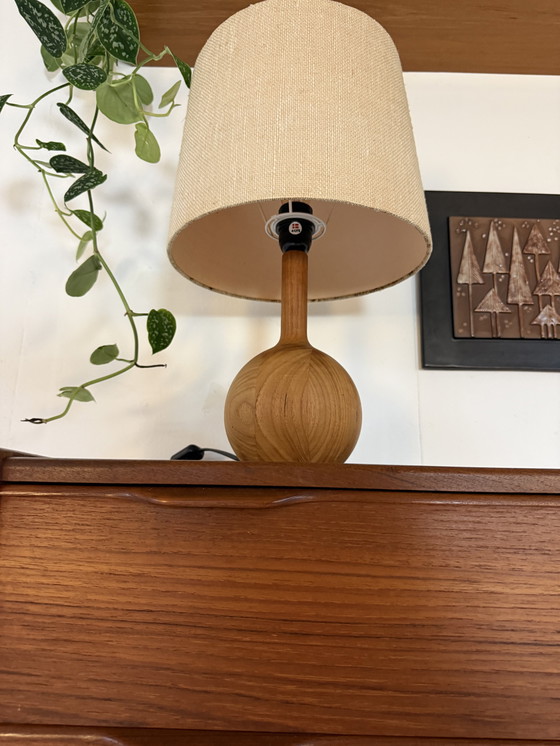 Image 1 of Vintage teak table lamp, +Lys '70