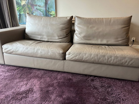 Image 1 of Divano Flexform Groundpiece con pouf - pelle tortora