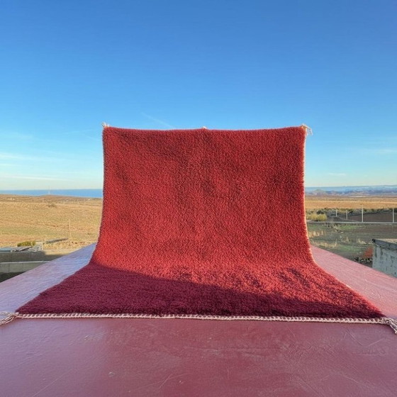 Grand Tapis Marocain en Laine 400 × 300 cm – Rouge Bordeaux (photo 7 of 9)