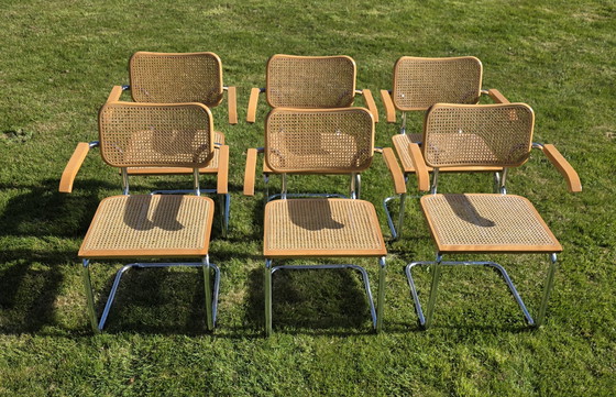 Image 1 of Six Cesca 64 chairs. Made in Italy. Webbing