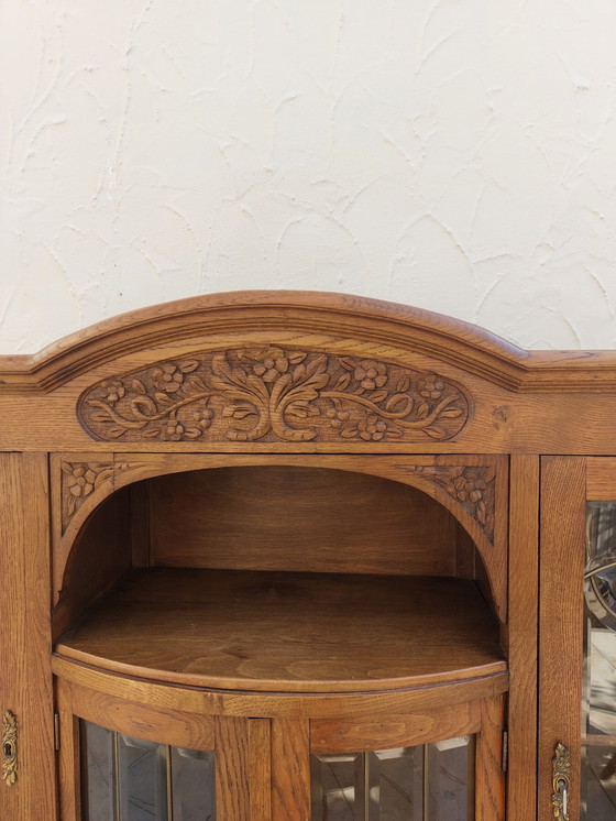 Image 1 of Vintage Eiken vitrinekast