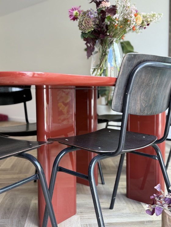 Image 1 of Red Lacquer Dining Table Gabrielle Paris - Joe