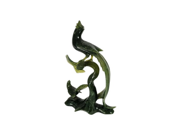 Image 1 of Vintage Chinese Export Bowenite "Jade" Carving of a Bird of Paradise - 2nd half of the 20th century