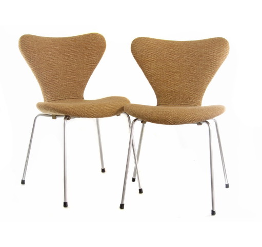 4 frühe Fritz Hansen Series 7 Stühle Arne Jacobsen 1950er/60er Jahre