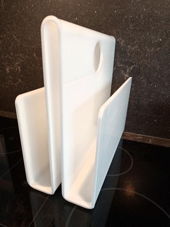 Portariviste in Plexiglas bianco Vintage Anni '60-'70 Ottime Condizioni – Plastic (photo 4 of 9)
