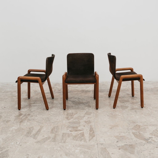 Guido Faleschini I4 Mariani 3 stoelen Mod. Dilos Design Modern antiek uit de jaren 70