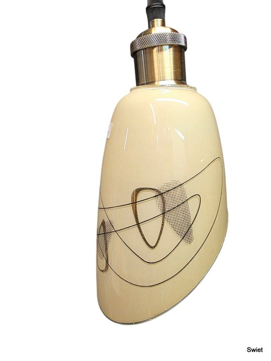 Image 1 of Paralume per lampada a sospensione in vetro vintage anni '60 