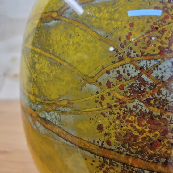 Image 1 of Artistic Mouth-Blown Studio Glass Vase Ioan Nemtoi Yellow / Orange (thick glass) Romanian Glass Art
