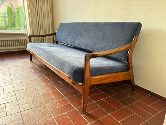 Zeldzame slaapbank van Louis van Teeffelen voor Wébé, ca. 1960 – Slaapbanken, Textile, Wood (photo 11 of 12)