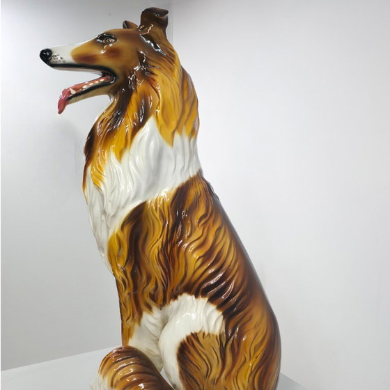 Image 1 of Figura de perro Collie de porcelana italiana, década de 1970, mediados de siglo.