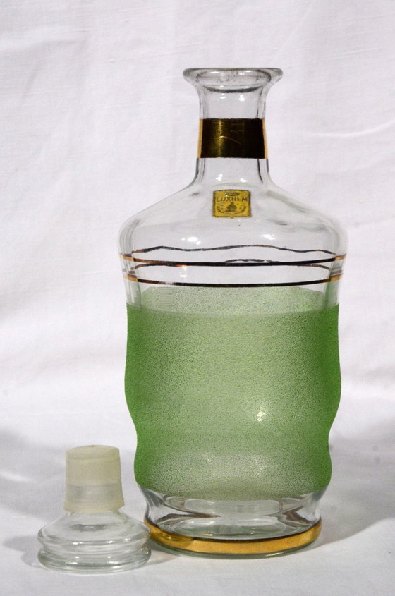 Carafe à liqueur vintage Luxhem, 1950, L9xH21cm – Verres et carafes, Glass, Gold (photo 7 of 7)