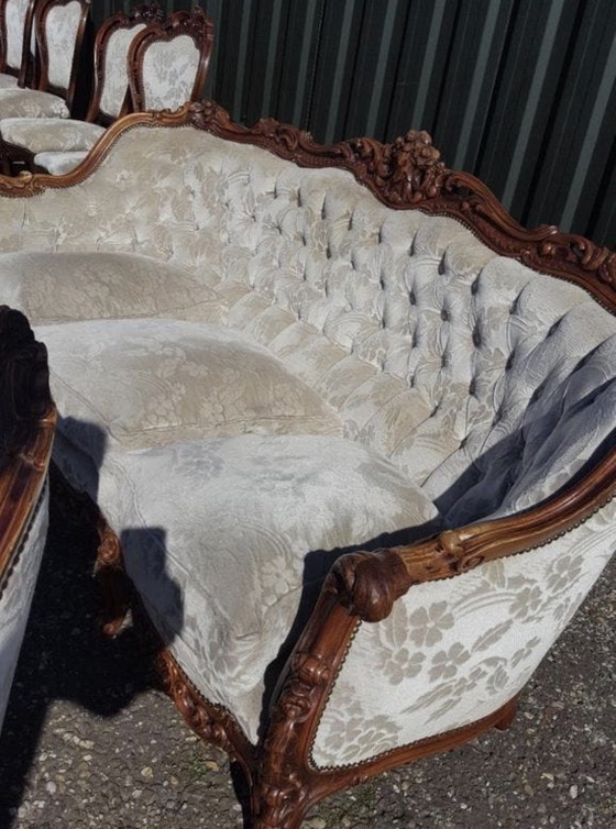 Image 1 of Italiaanse barok bank met fauteuils 