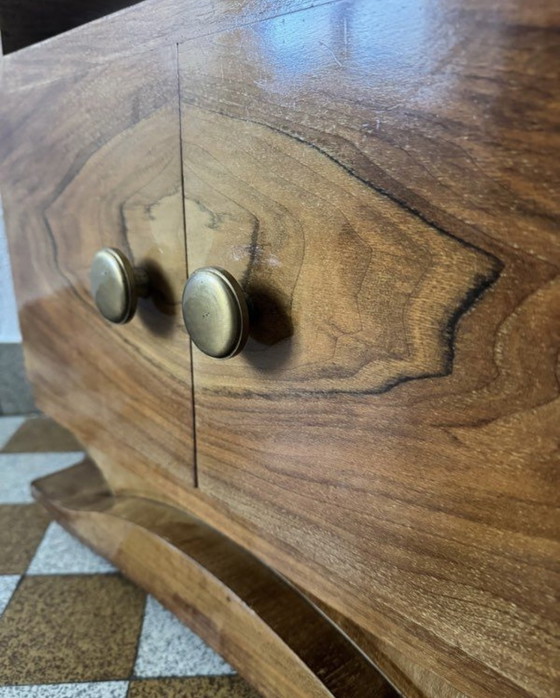 Image 1 of Chevet Art Déco bois et miroir