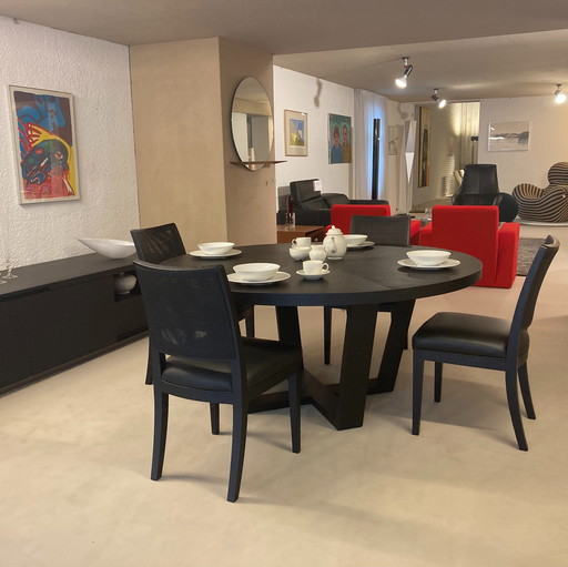 Maxalto Xilos eettafel - Ø160 met eetkamerstoel (set van 4)